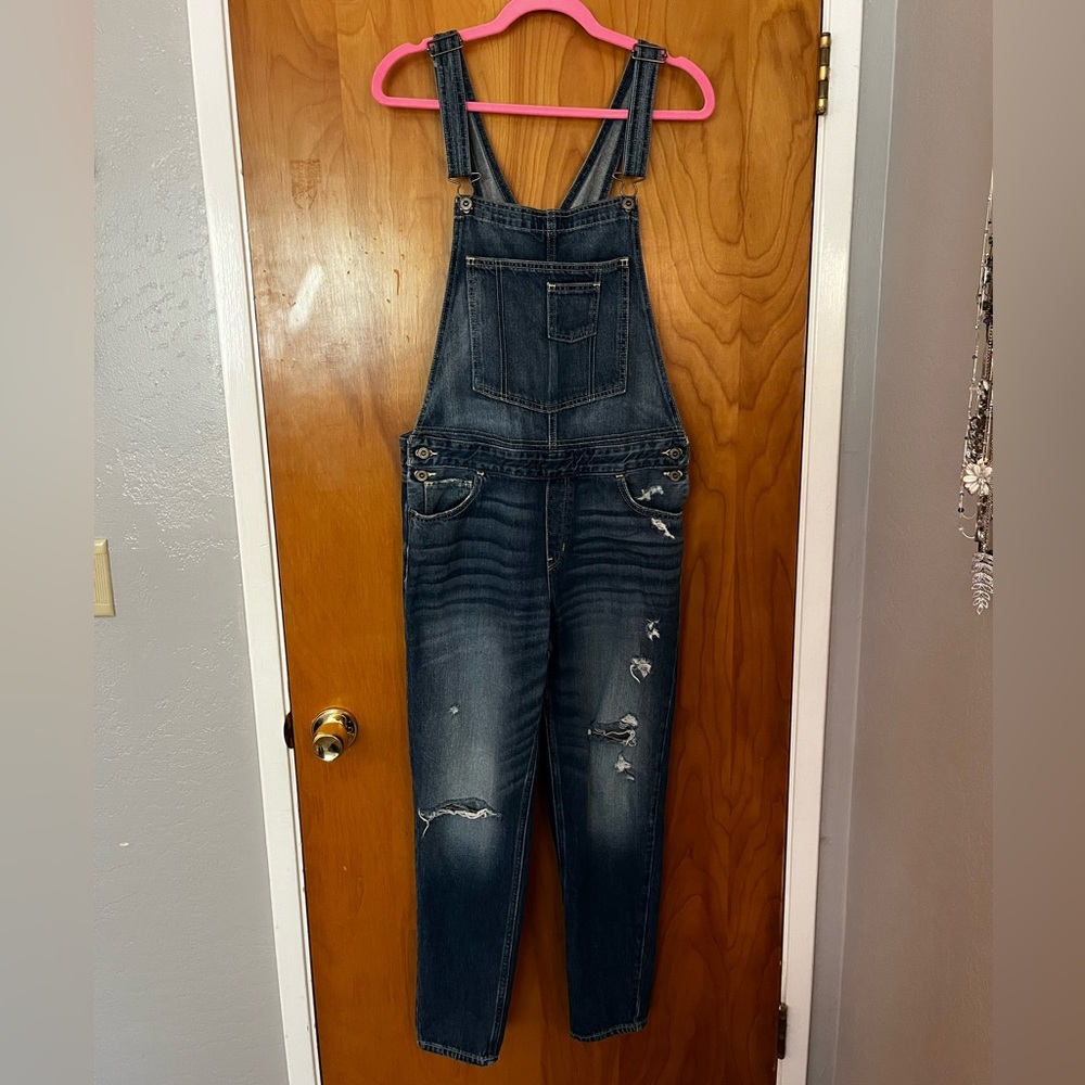 Hollister Distressed Overalls Size Large